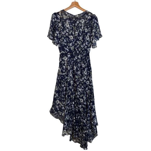 ASTR The Label Flutter Sleeve Maxi Dress Size XS Blue Green Floral Party Dinner - Picture 4 of 13